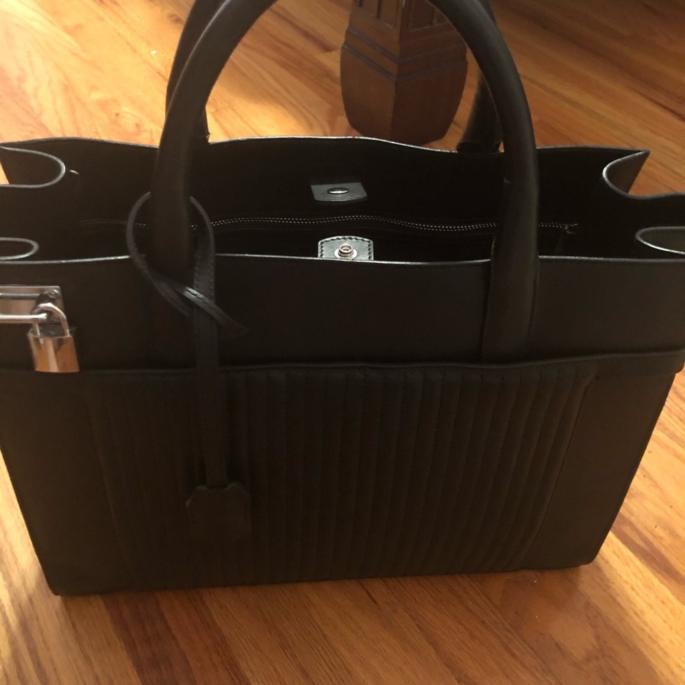 Black genuine Italian leather purse